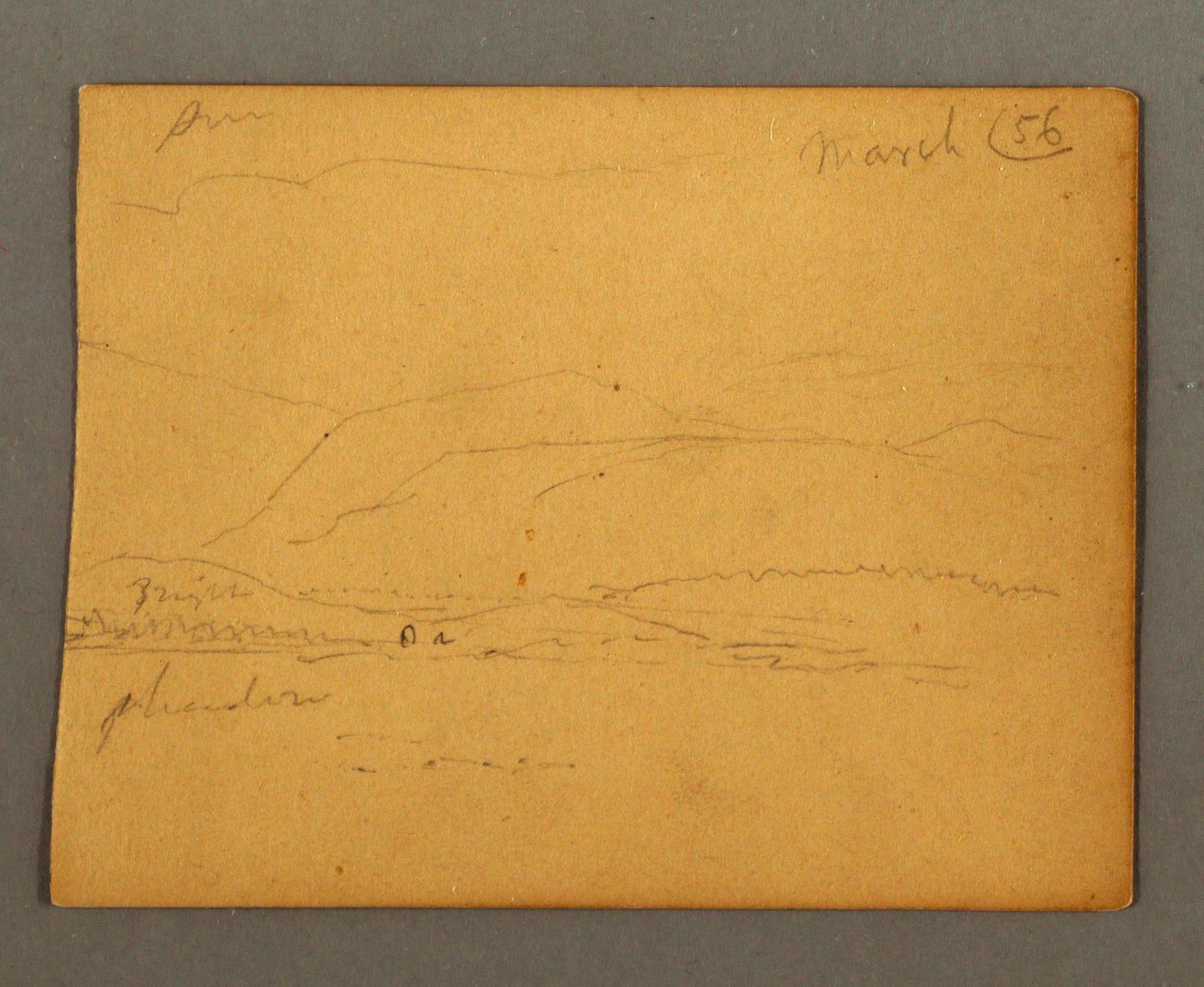 Teckning, Berg, mars 1856 av Frederic Edwin Church