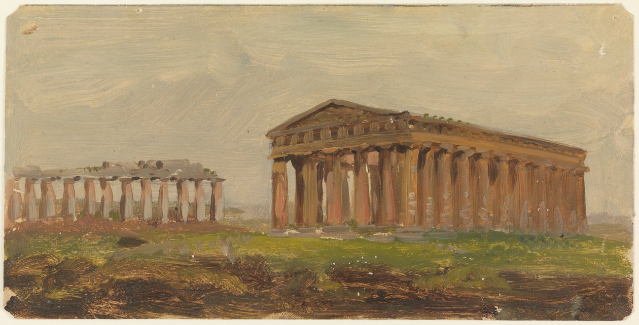 Teckning, Paestum, Neptunustemplet, 1868 av Frederic Edwin Church