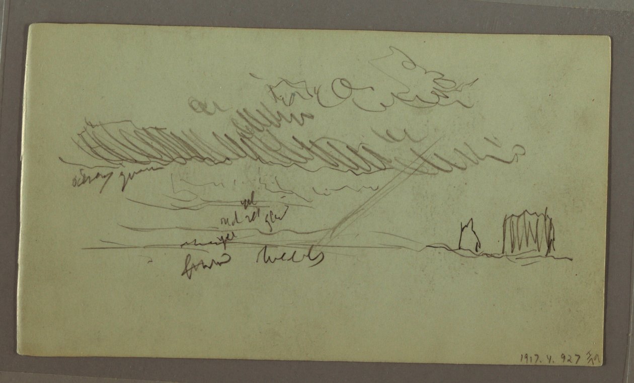 Teckning, Himmelsstudie, februari 1869 av Frederic Edwin Church