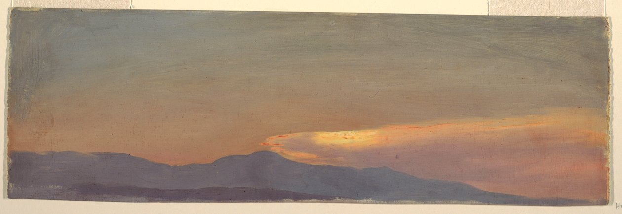 Teckning, Studie av moln vid solnedgång, ca 1880 av Frederic Edwin Church