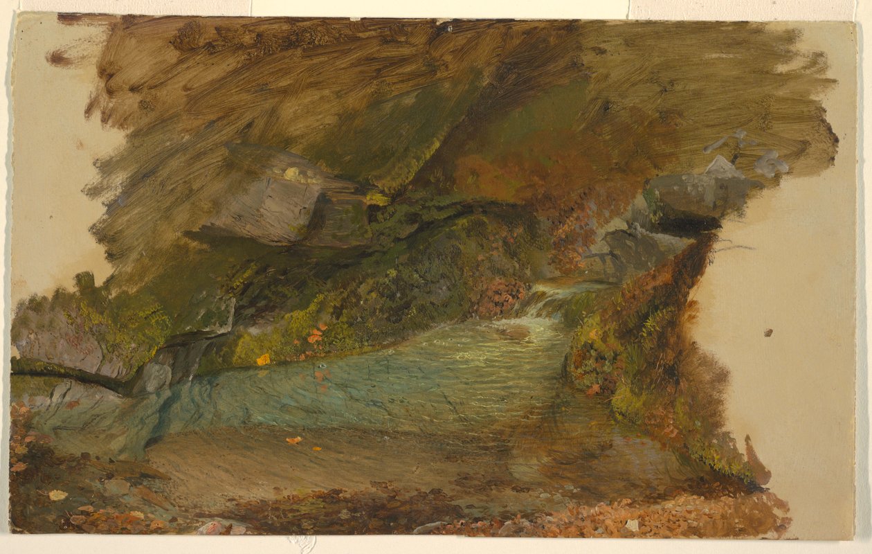 Teckning, Skogsbäck, 1850-60 av Frederic Edwin Church