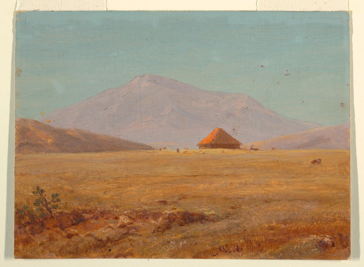 Ecuador ?, bergsplatå med hydda av Frederic Edwin Church