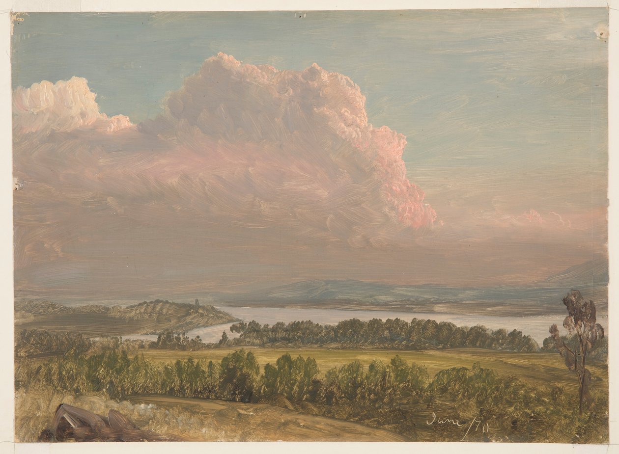 Höga moln över Hudson av Frederic Edwin Church