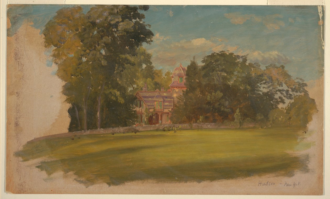 Hus i Hudson, New York av Frederic Edwin Church