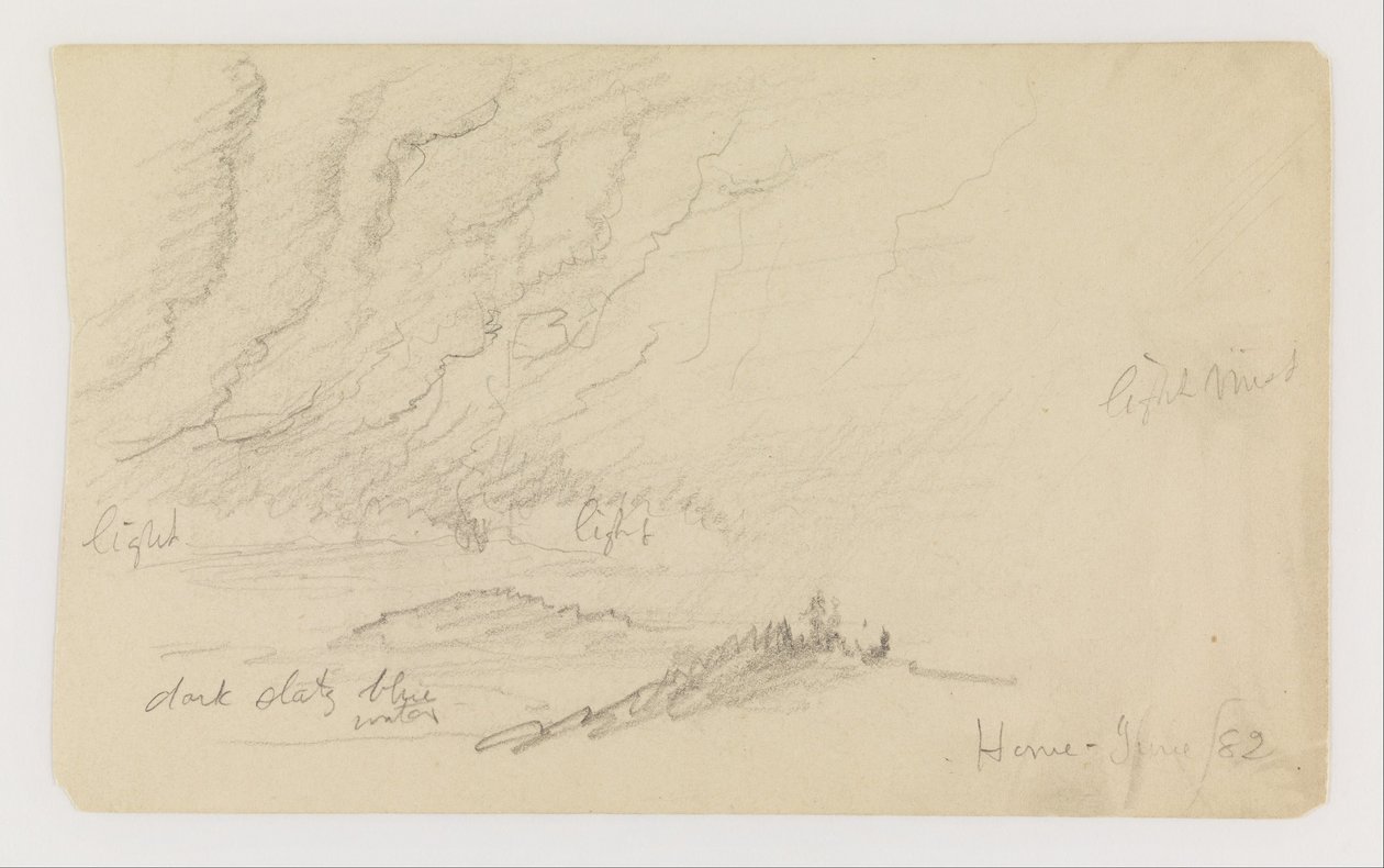 Dimma över flod och kullar av Frederic Edwin Church