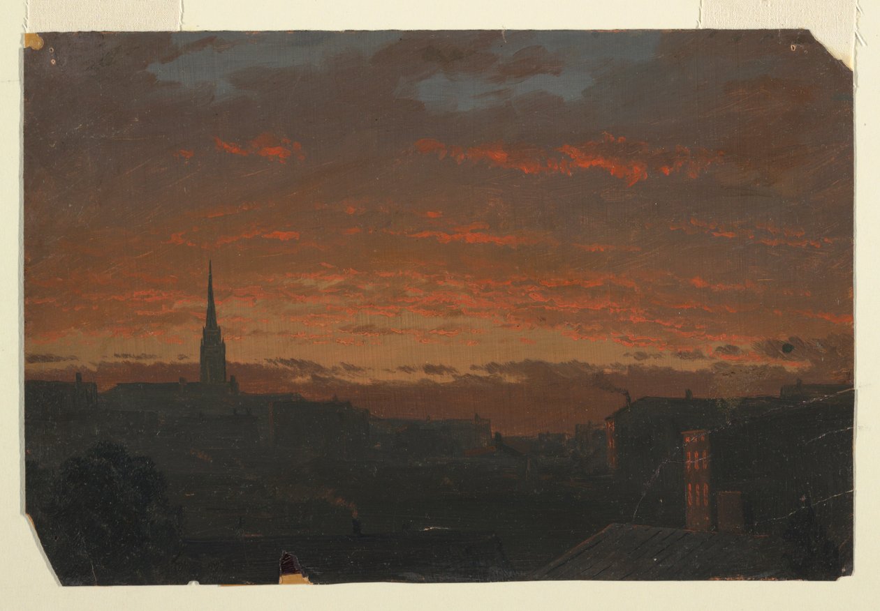 Solnedgång i Hudson, New York av Frederic Edwin Church