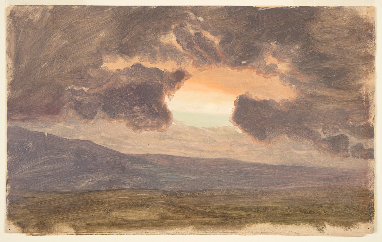 Solnedgång över kala kullar av Frederic Edwin Church