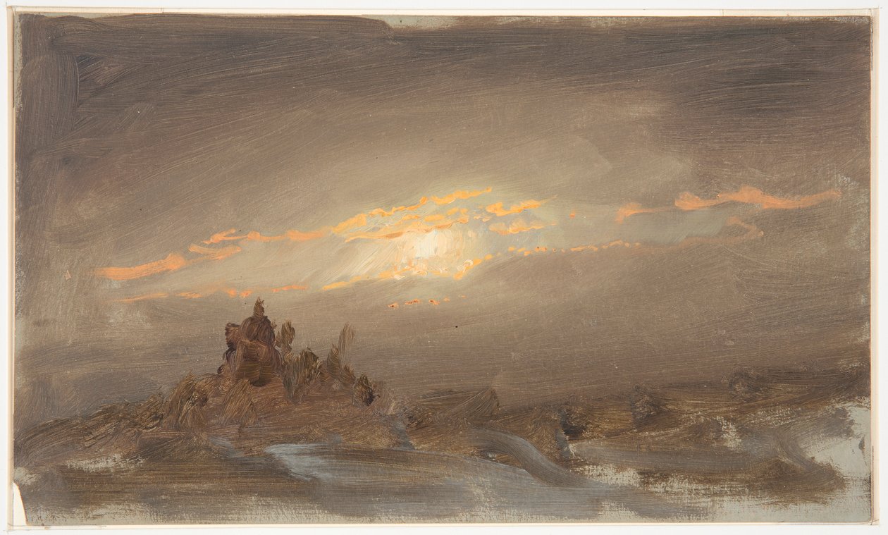 Vinterlandskap vid månsken av Frederic Edwin Church