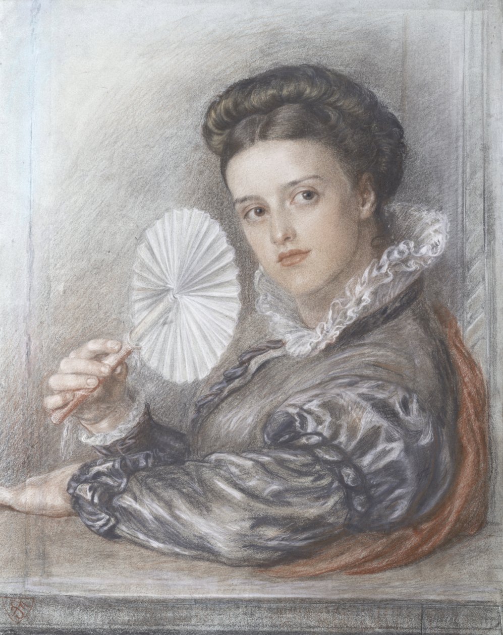 Head of a Lady (krita) av Frederic James Shields