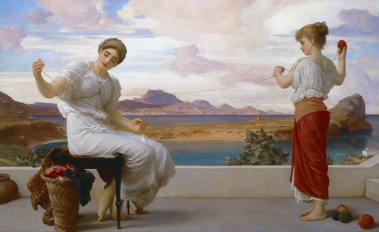 Spolning av nystanet av Frederic Leighton