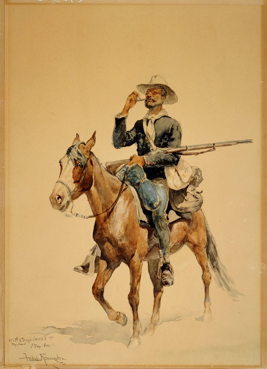 En beriden infanterist, 1890 av Frederic Remington