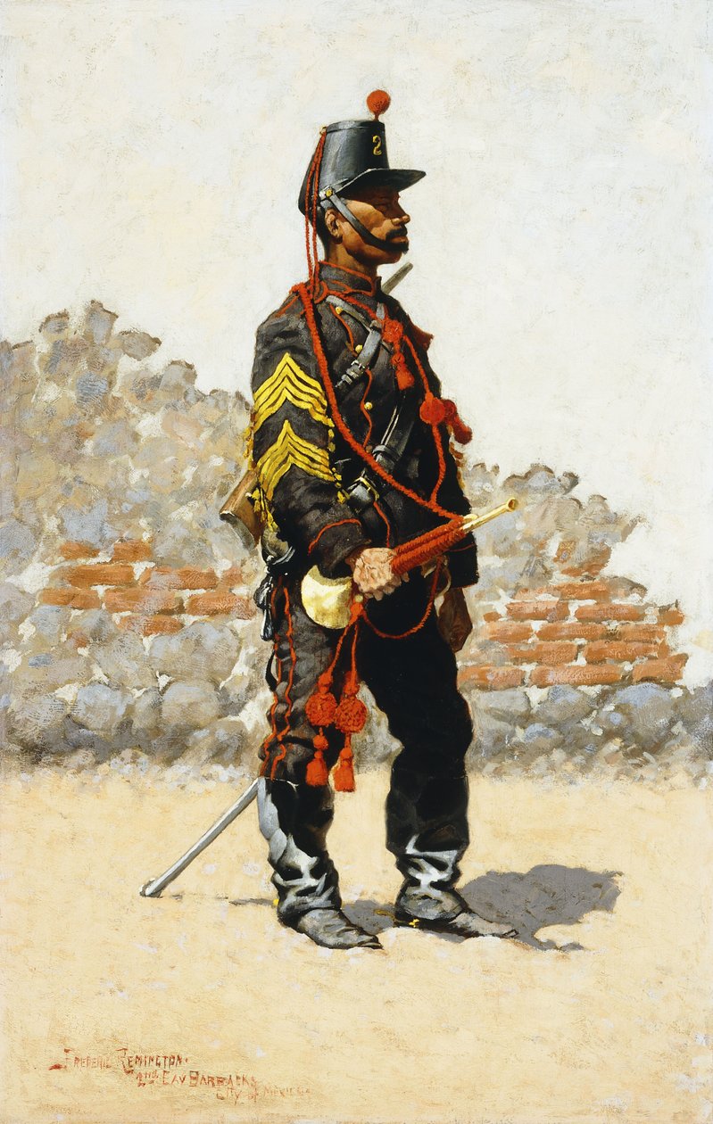 Bugler av kavalleriet, 1889 av Frederic Remington