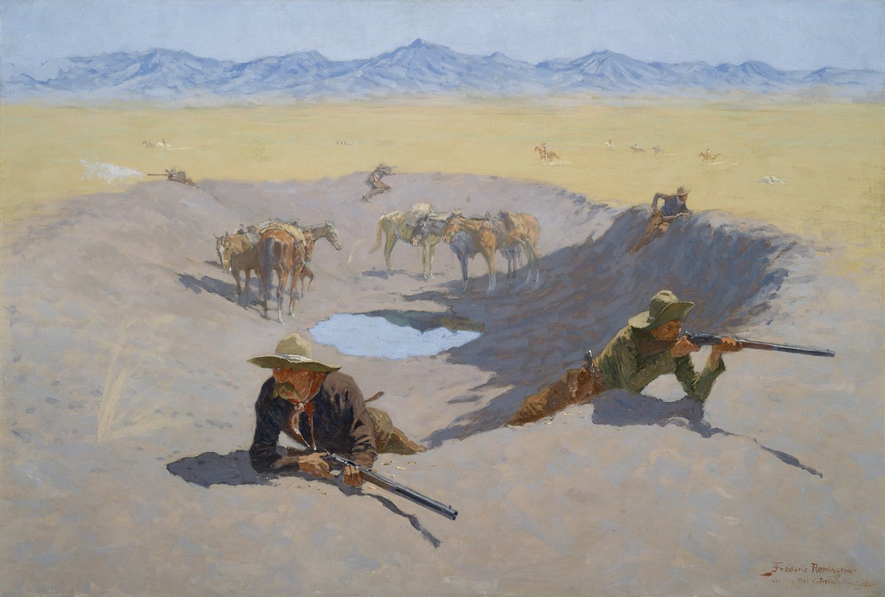 Fight for the Waterhole, 1903 av Frederic Remington