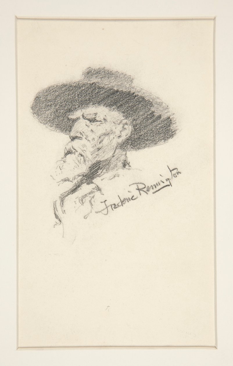 Huvudet av en man av Frederic Remington