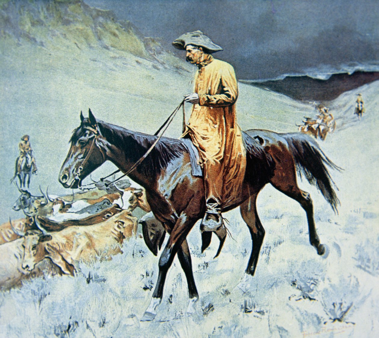 On The Trail (olja på duk) av Frederic Remington