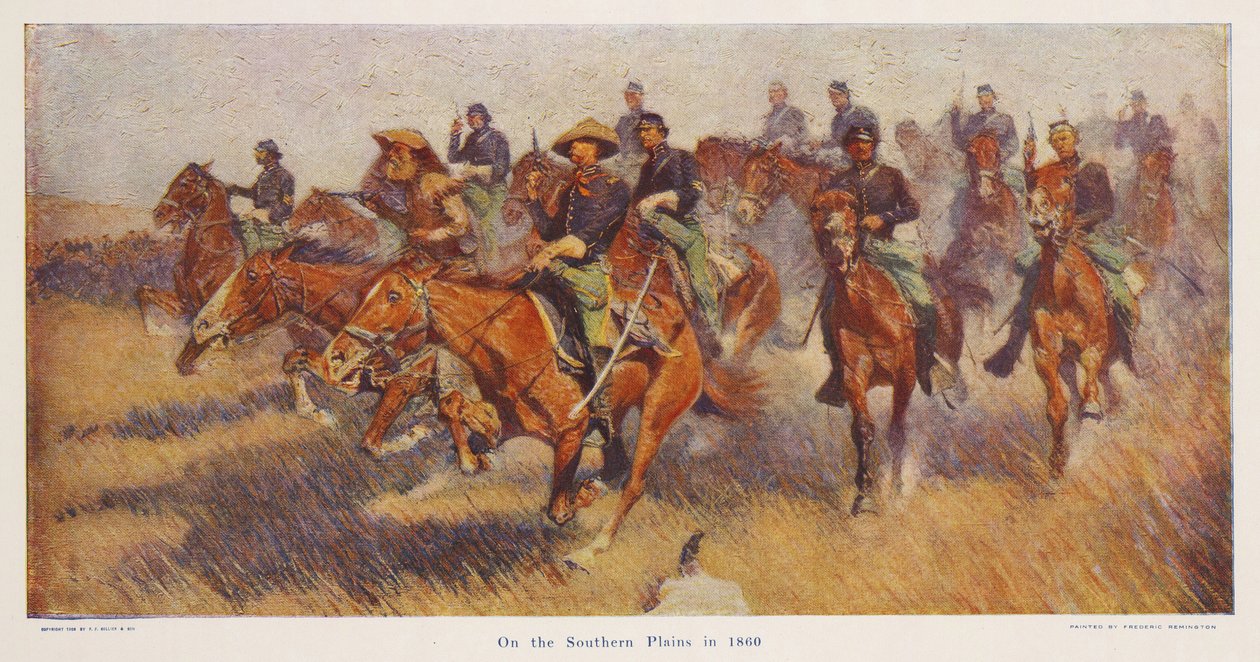 På södra slätten 1860, pub.1909 av Frederic Remington