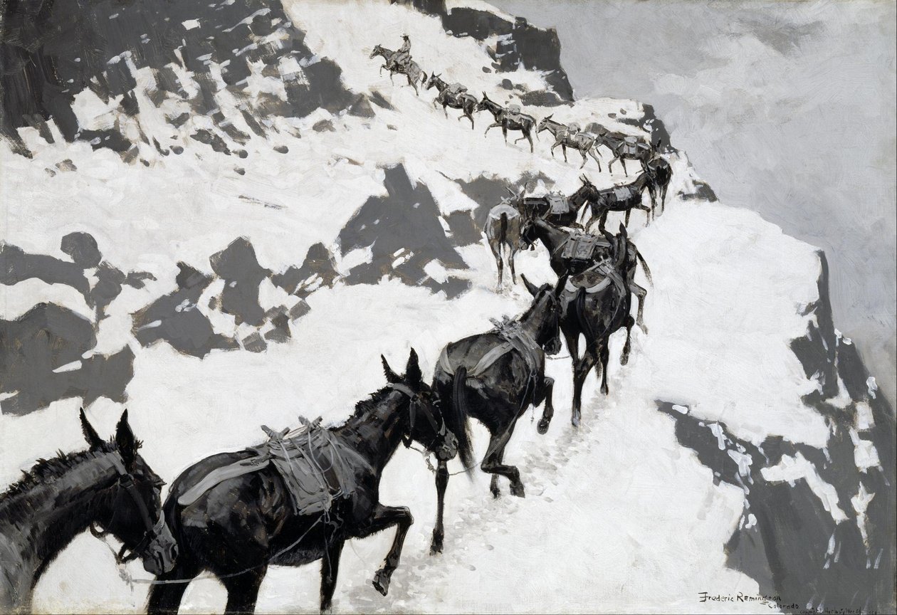 Mule-paketet av Frederic Remington