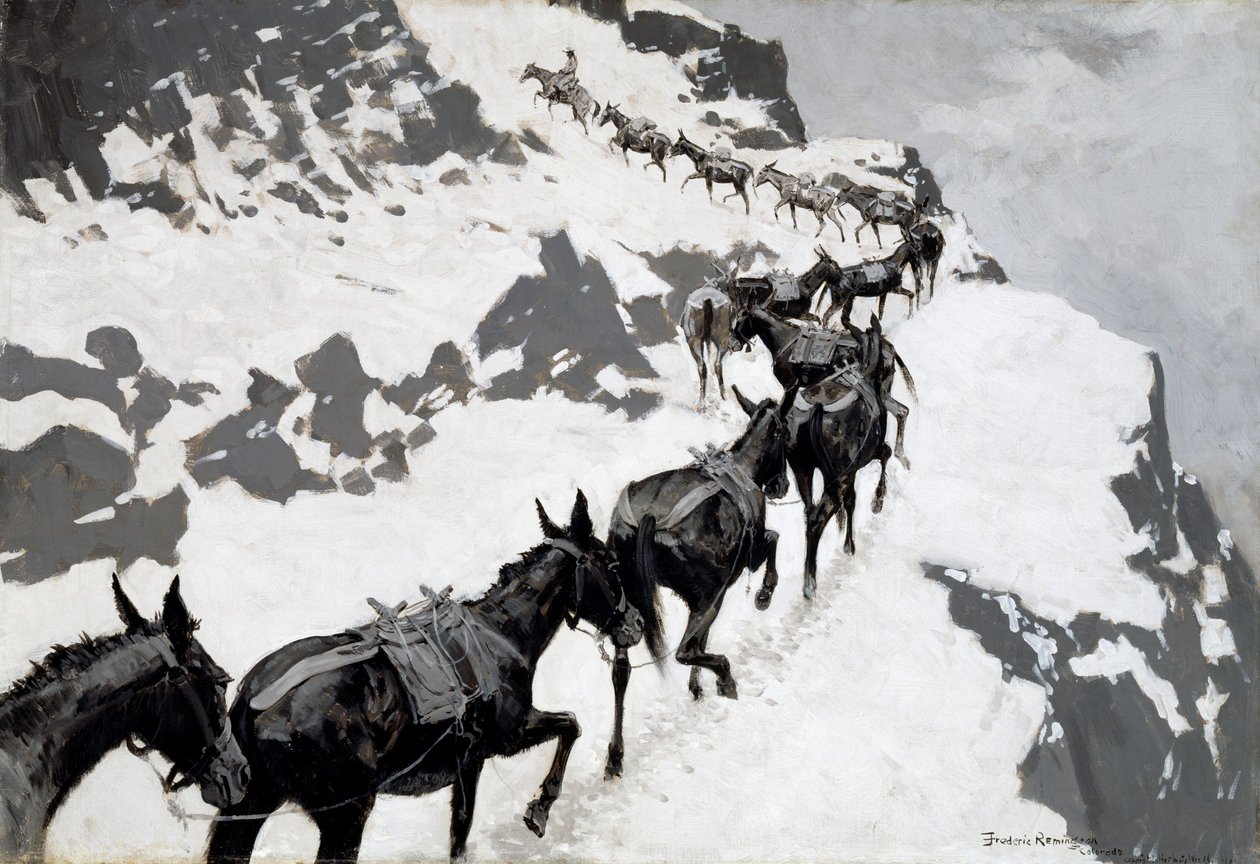 Mule-paketet av Frederic Remington