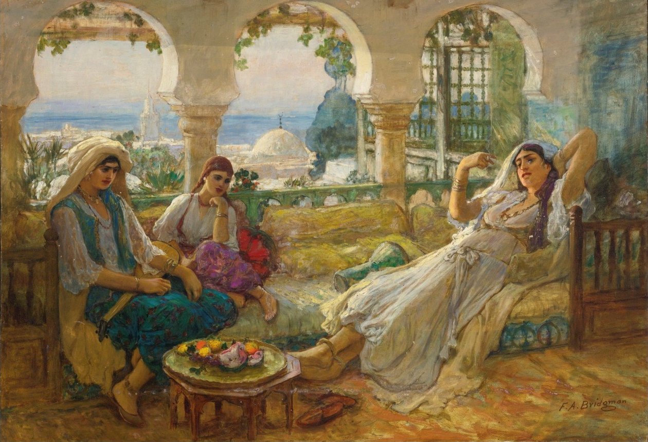  On the Terracen av Frederick Arthur Bridgman