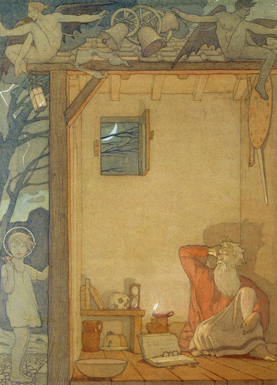 St. Christopher och barnet, 1918 av Frederick Cayley Robinson
