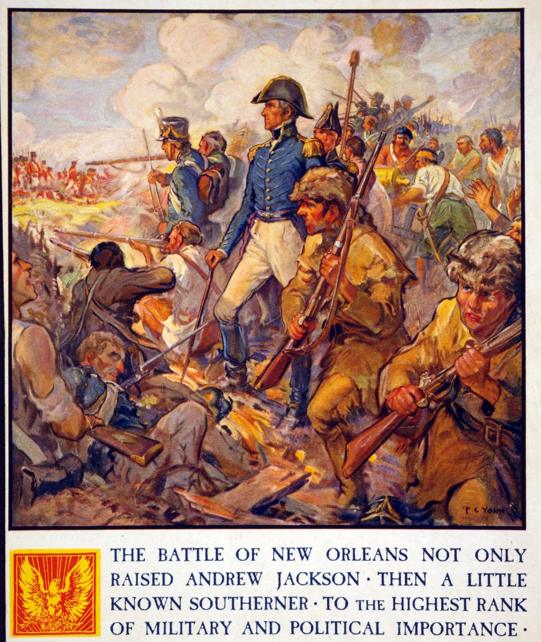 Andrew Jackson under slaget vid New Orleans, pub. 1922 av Frederick Coffay Yohn