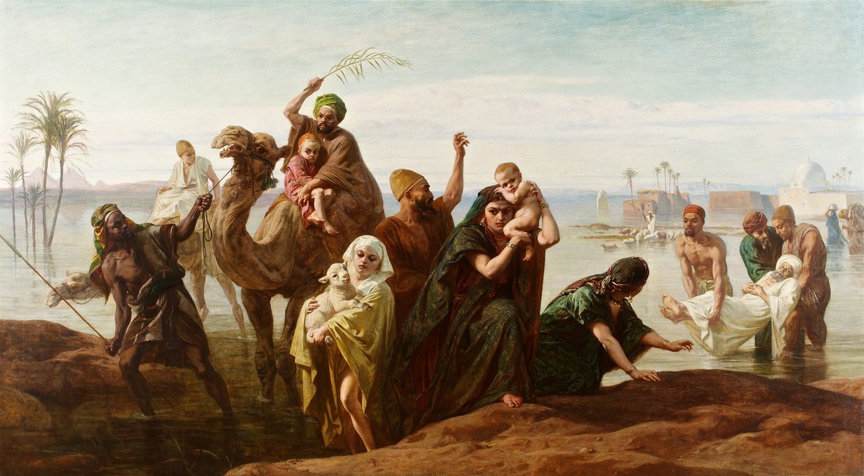 The Sudden Rising of the Nile, 1865 av Frederick Goodall