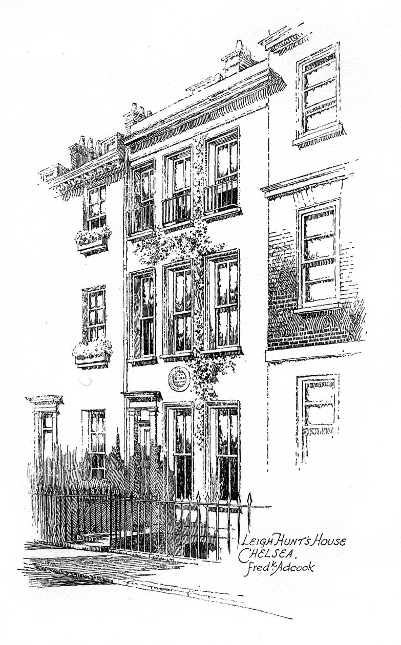 Leigh Hunts hus, Chelsea, London, 1912 av Frederick Adcock