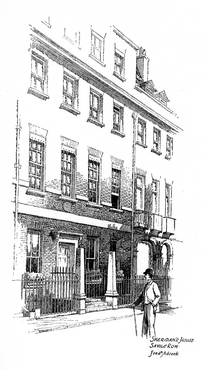 Sheridans hus, Savile Row, London, 1912. av Frederick Adcock