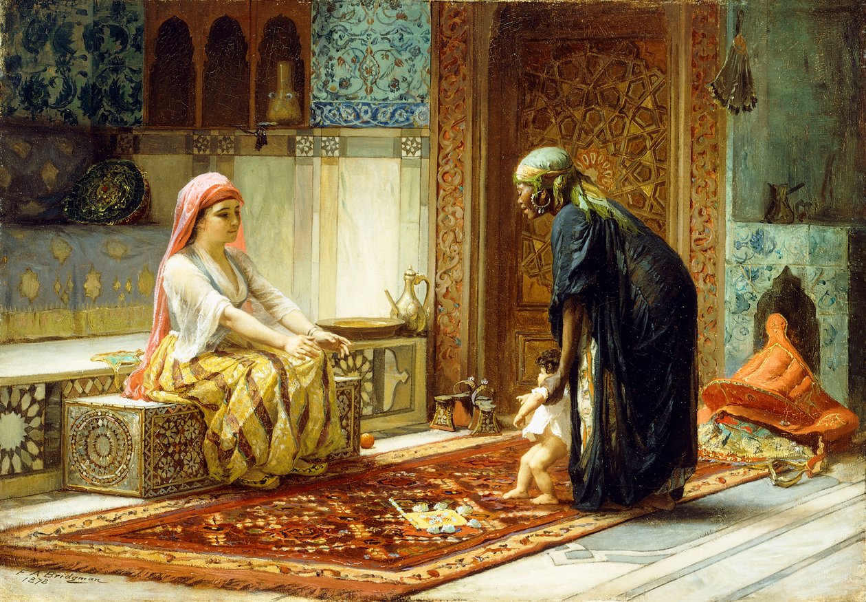 De första stegen, 1878 av Frederick Arthur Bridgman