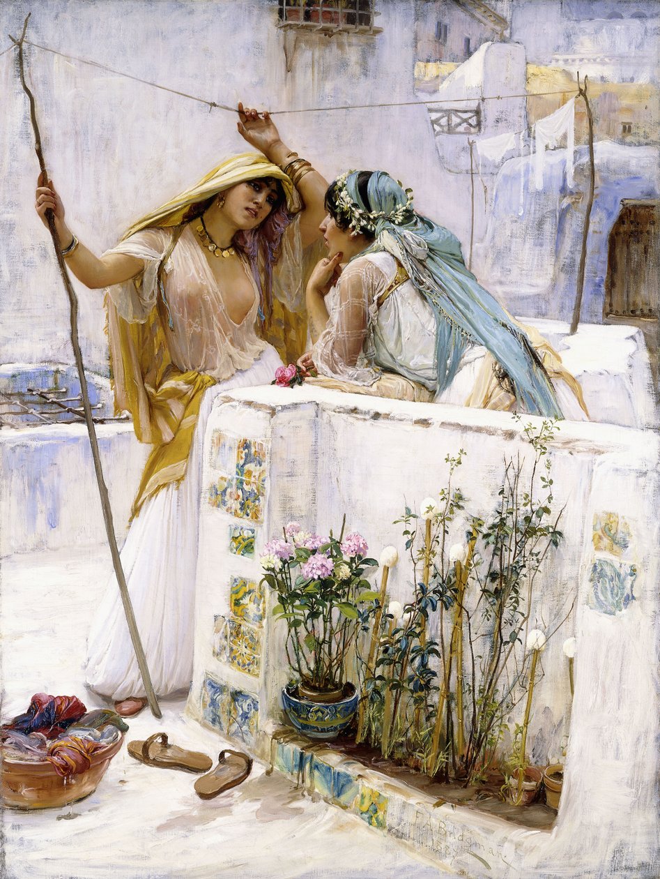 The Neighbours, Terraces of Algiers, 1887 av Frederick Arthur Bridgman
