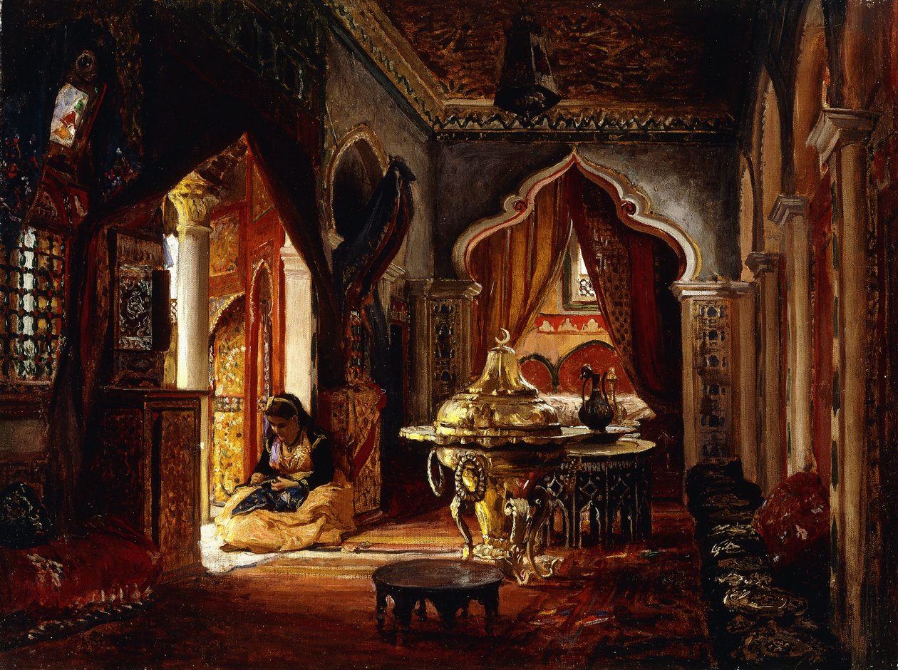 Inom Seraglio, 1879 av Frederick Arthur Bridgman