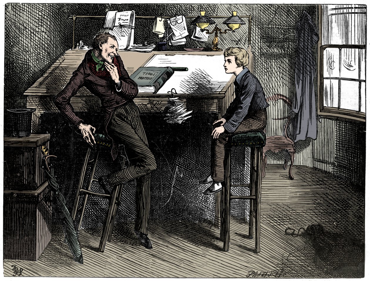 David Copperfield och Uriah Heep, 1912. av Frederick Barnard