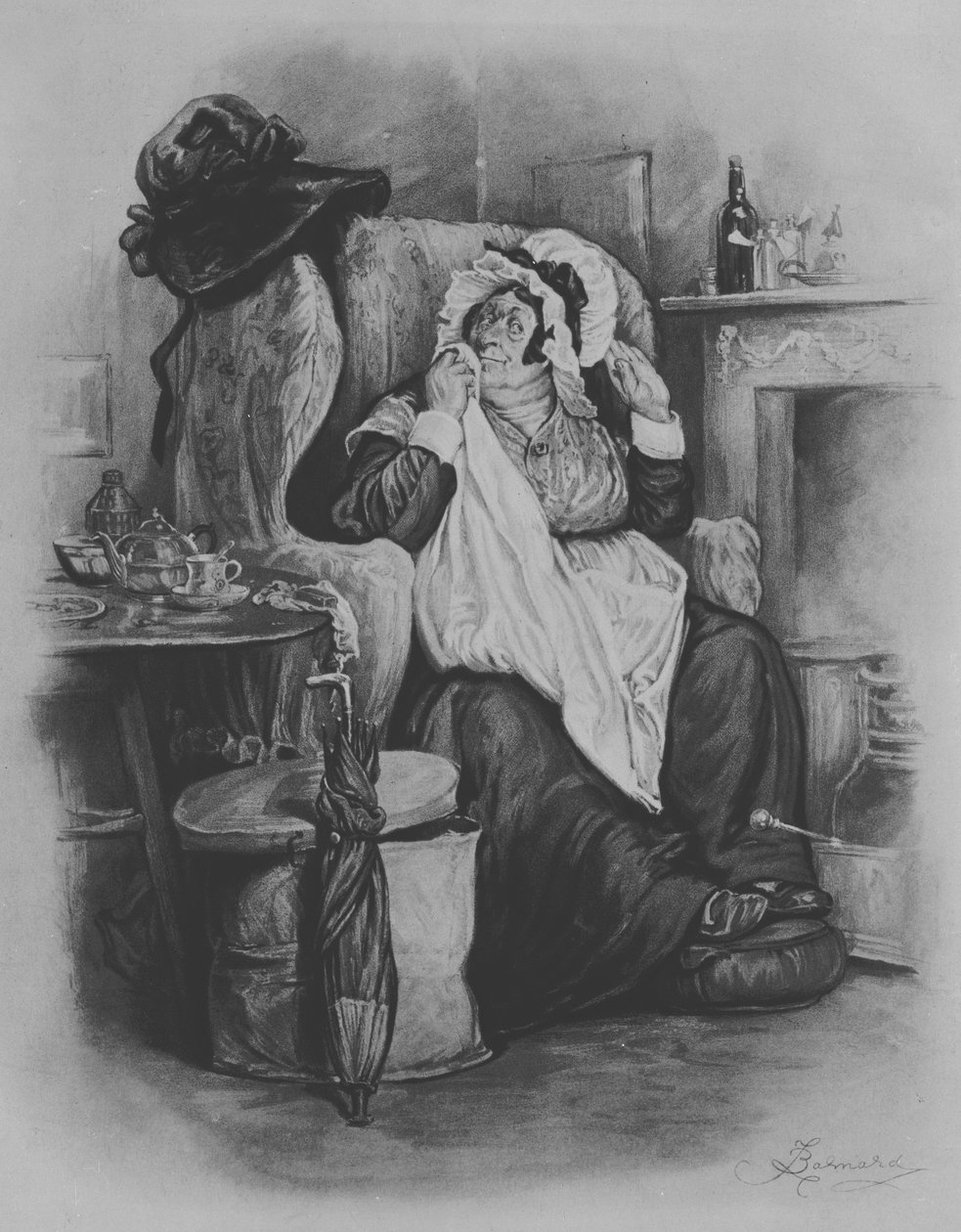 Sarah Gamp, 1880 av Frederick Barnard