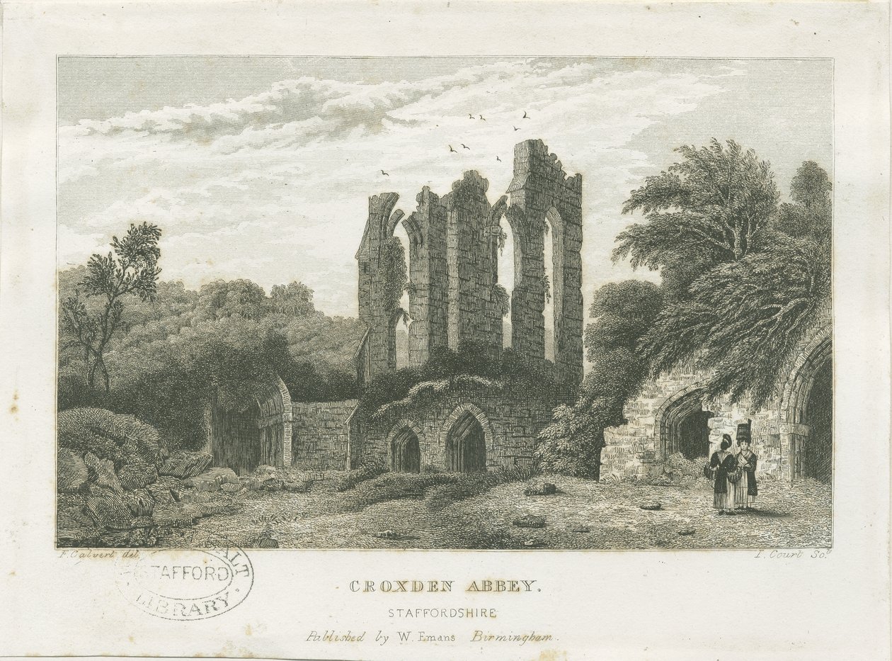 Croxden Abbey: gravyr, nd [c 1830] (tryck) av Frederick Calvert