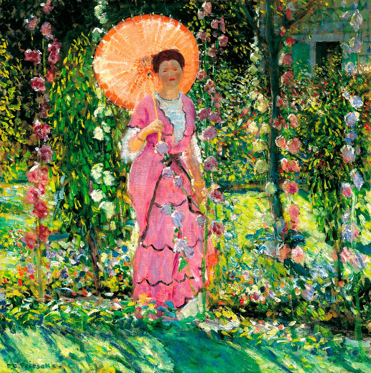 stockrosor, ca. 1912 av Frederick Carl Frieseke