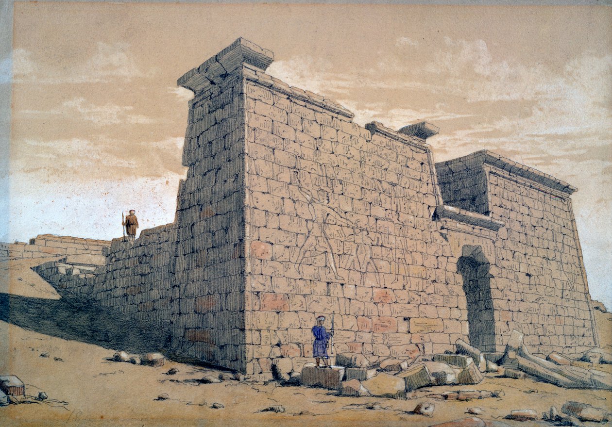 Templet, Nubia, Egypten, 1824 av Frederick Catherwood