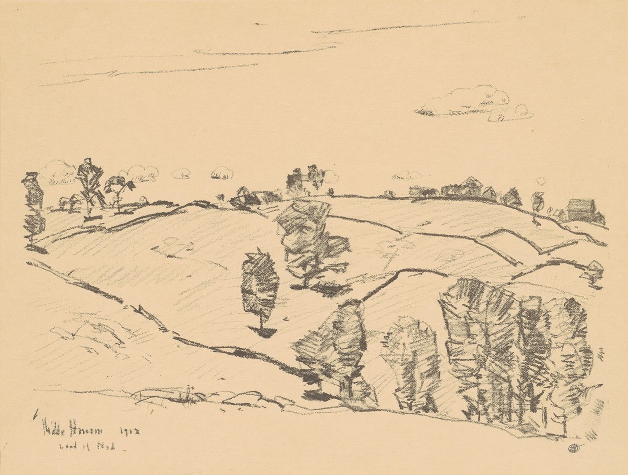 Sten staket, Land of Nod, 1918. av Frederick Childe Hassam