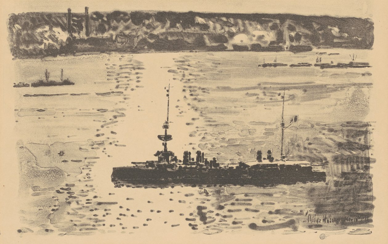 Den franska kryssaren, 1918. av Frederick Childe Hassam