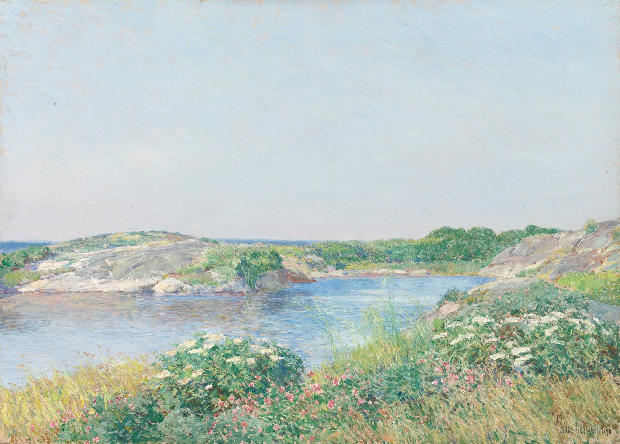 Den lilla dammen, Appledore, 1890. av Frederick Childe Hassam
