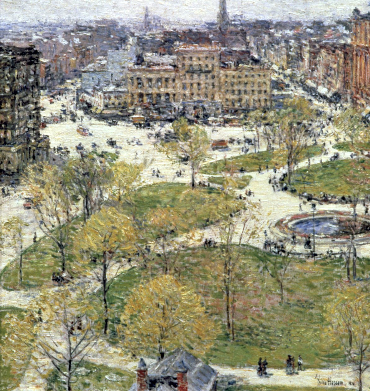 "Union Square på våren", 1896 av Frederick Childe Hassam