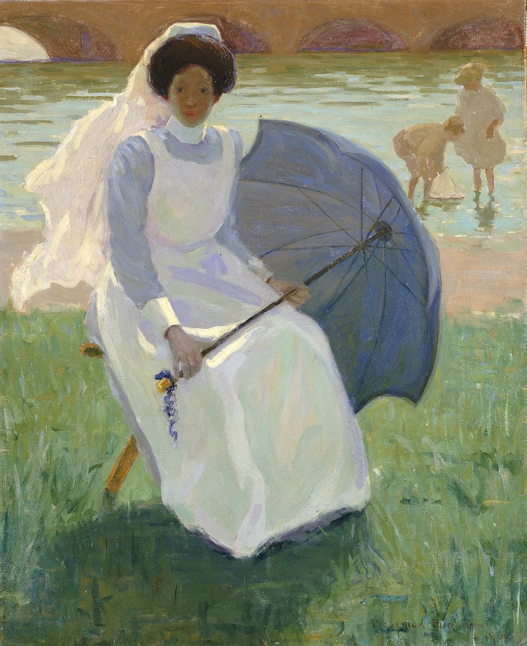 Kvinna med grönt parasoll, 1908. av Frederick F. Fursman