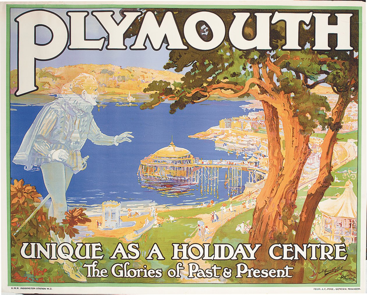 Plymouth (färg litho) av Frederick Hammersley Ball