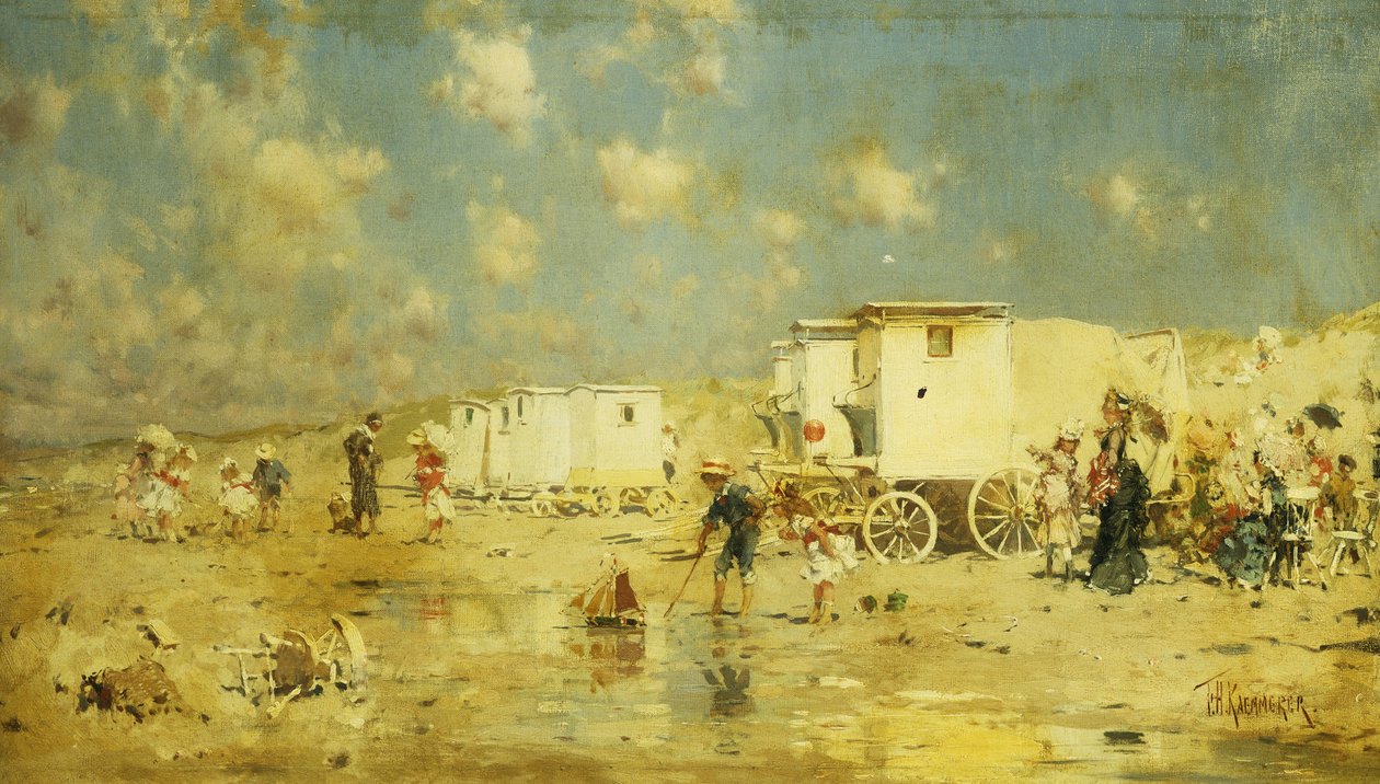 Stranden i Scheveningen, Holland, av Frederick Hendrick Kaemmerer