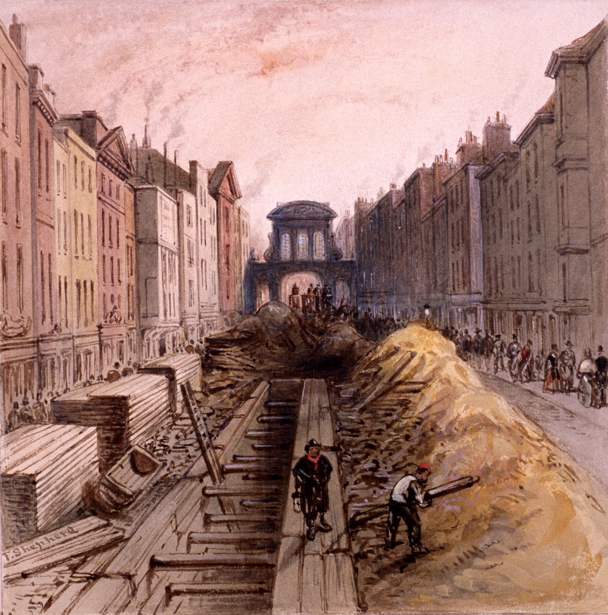 Fleet Street, London, 1845 av Frederick Napoleon Shepherd