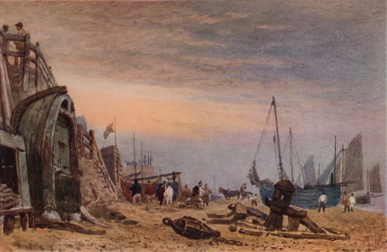 Brighton Beach, Haze clearing off, c1820 av Frederick Nash