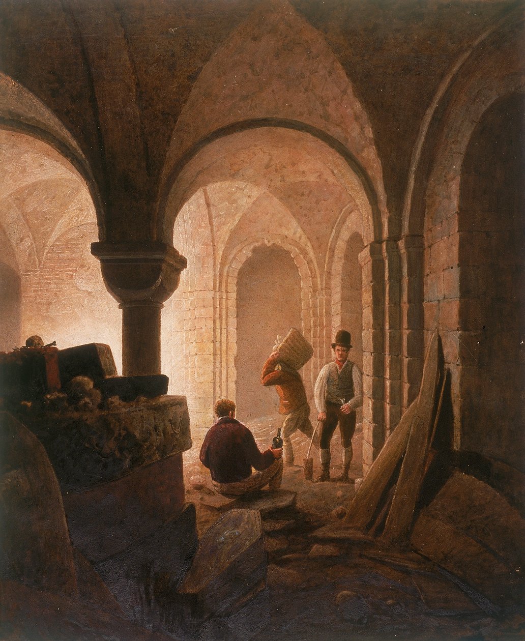 Crypt of St Mary-le-Bow, London, 1818 av Frederick Nash