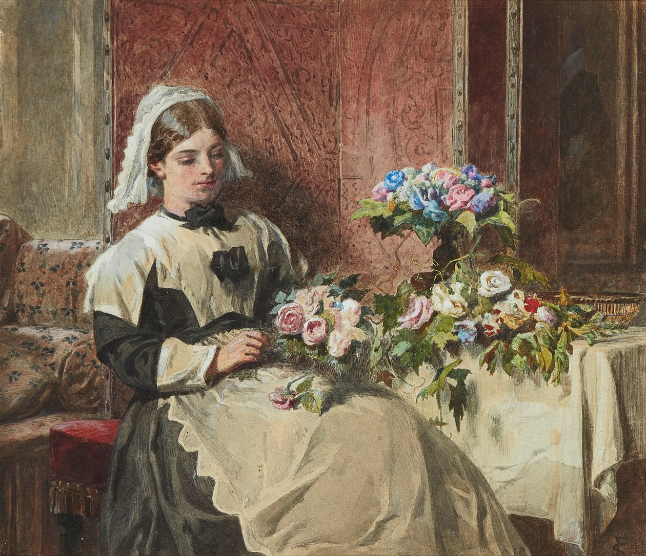 Off-duty (akvarell) av Frederick Smallfield