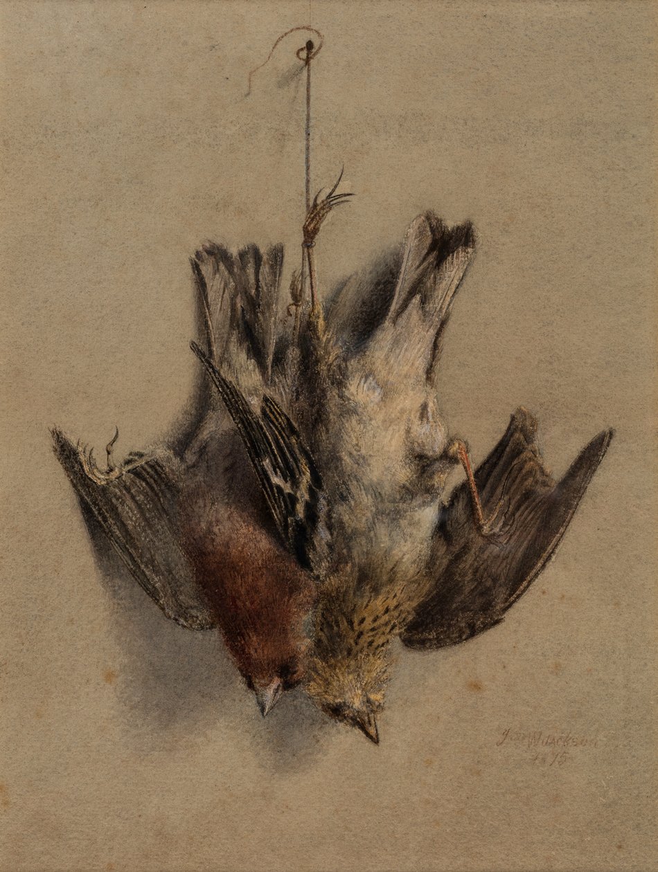 Stilleben, lärkor av Frederick William Jackson