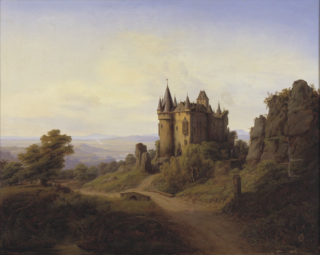 Büresheim slott vid floden Eifel av Frederik Sødring