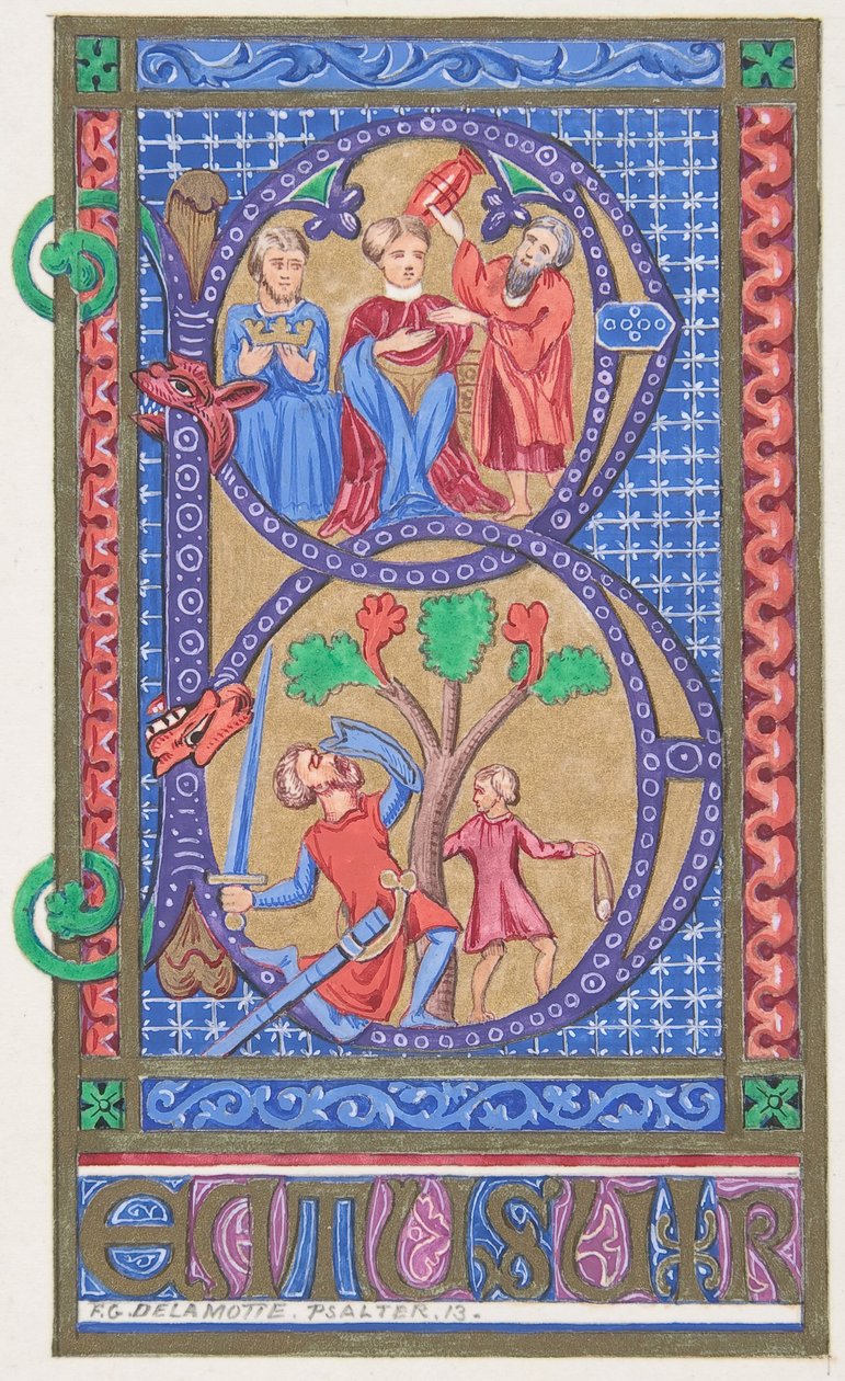 Upplyst initial B, 1830-62. av Freeman Gage Delamotte